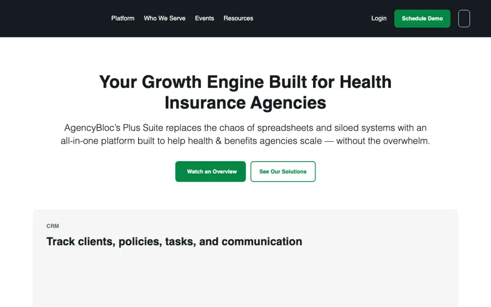 AgencyBloc AMS+'s own site, as our research read it