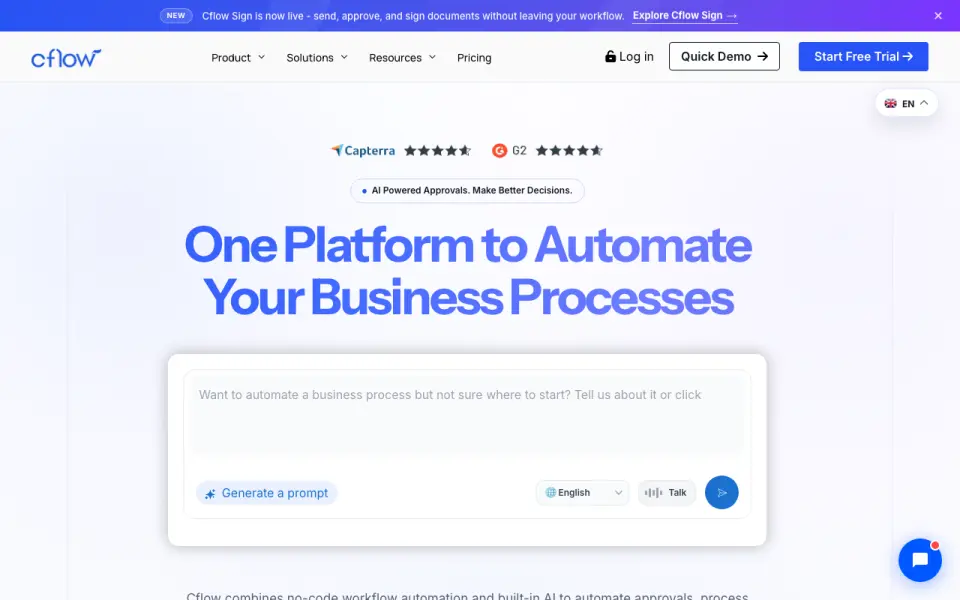 Cflow's own site, as our research read it