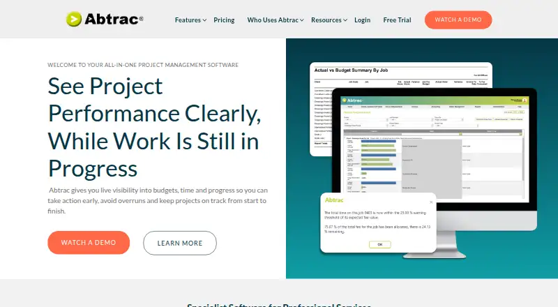 Abtrac's own site, as our research read it