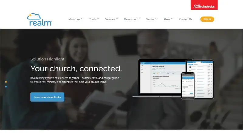 Realm's own site, as our research read it