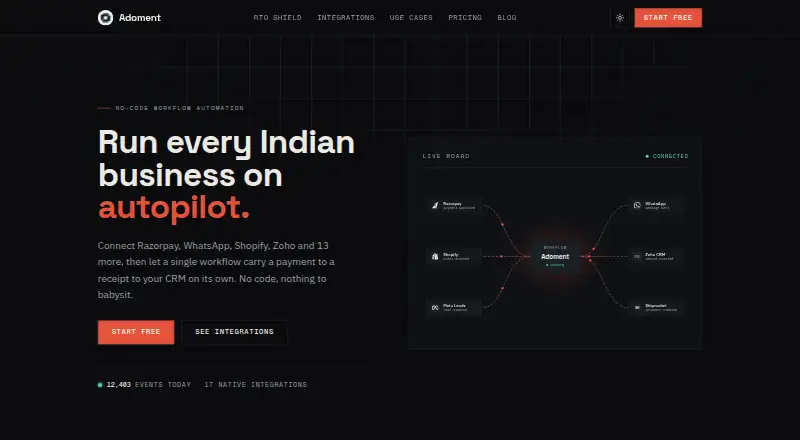 Adoment's own site, as our research read it