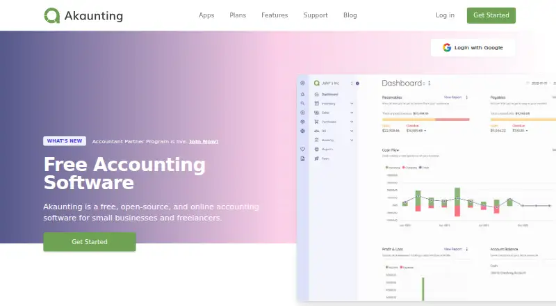 Akaunting's own site, as our research read it