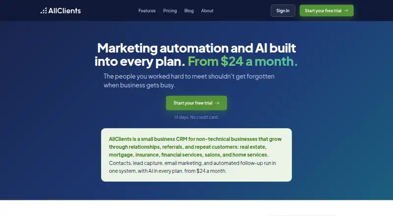 AllClients's own site, as our research read it