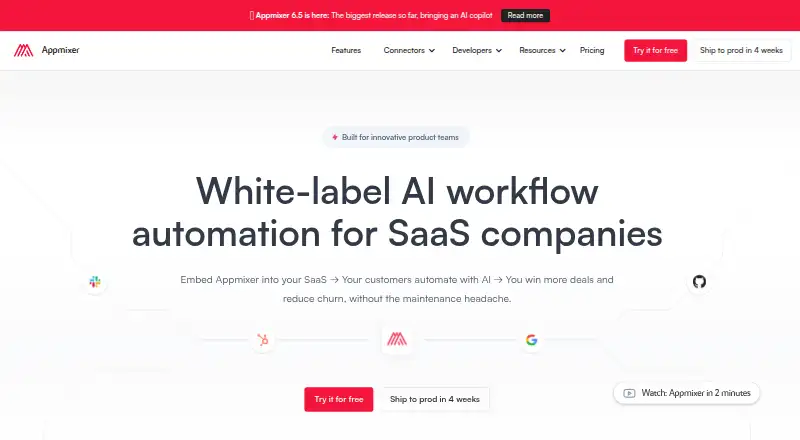 Appmixer's own site, as our research read it