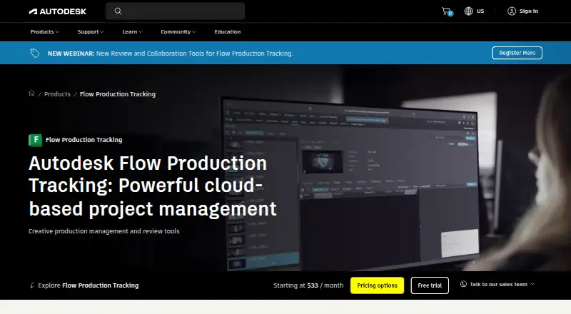 Autodesk Flow Production Tracking's own site, as our research read it