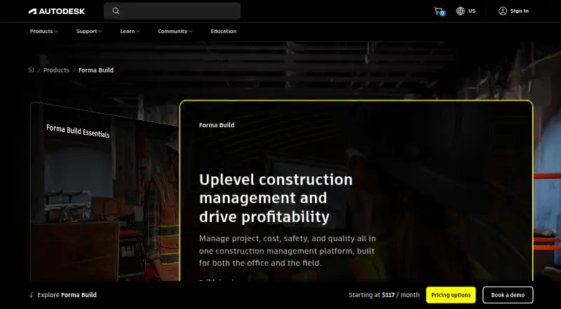 Autodesk Forma Build's own site, as our research read it