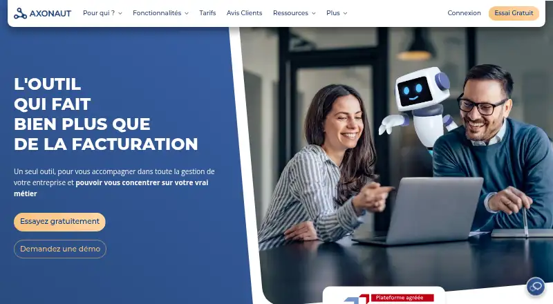 Axonaut's own site, as our research read it