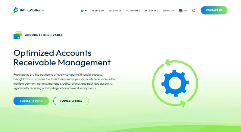 The BillingPlatform Accounts Receivable homepage