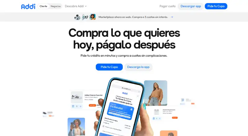 The Addi homepage