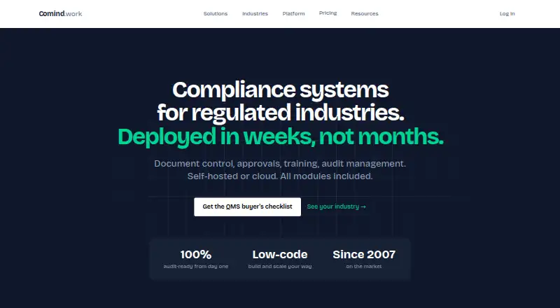 Comind.work's own site, as our research read it