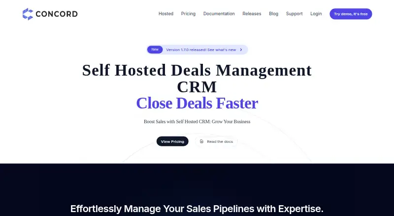 Concord CRM's own site, as our research read it