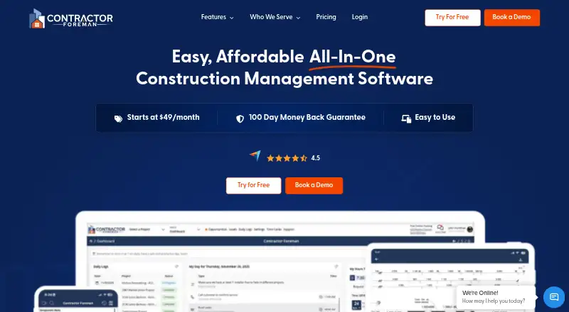 Contractor Foreman's own site, as our research read it