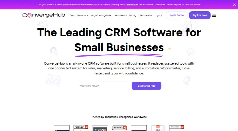 ConvergeHub's own site, as our research read it