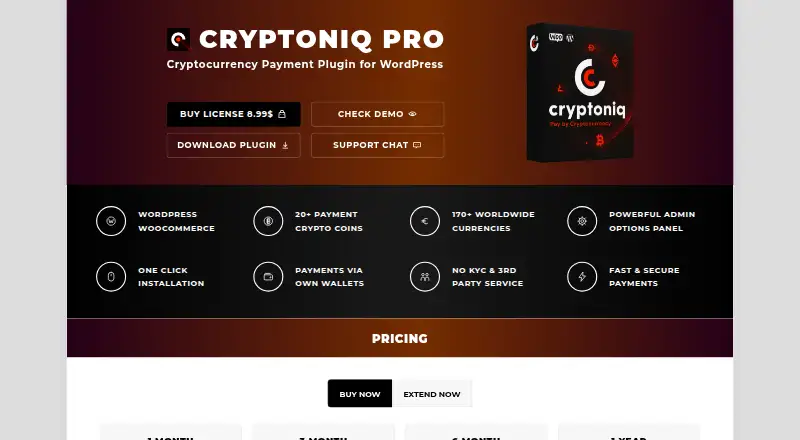 The Cryptoniq homepage