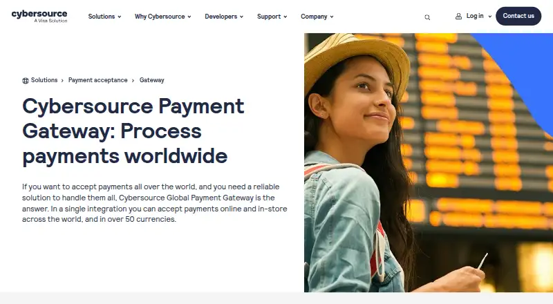 The Cybersource homepage