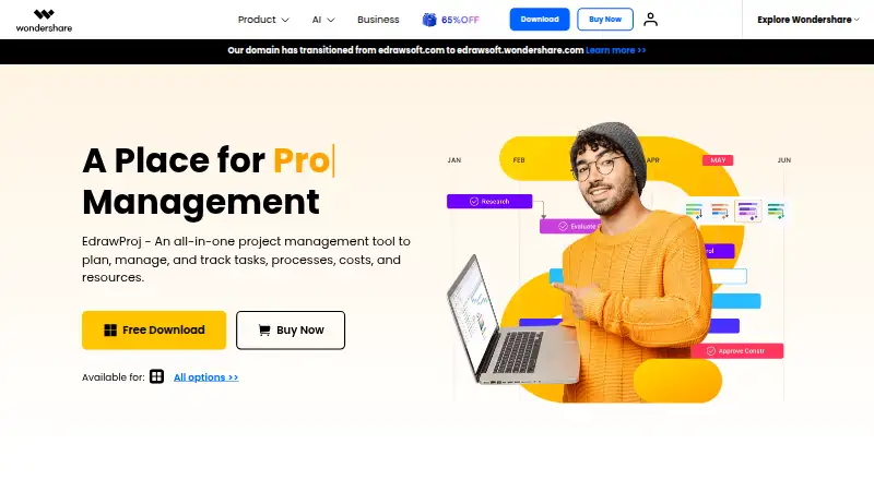 EdrawProj's own site, as our research read it
