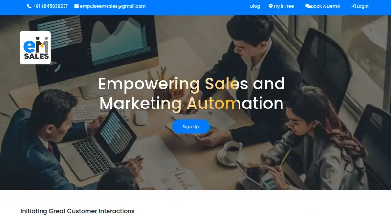 eMsales CRM's own site, as our research read it