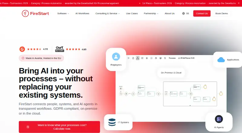 FireStart's own site, as our research read it