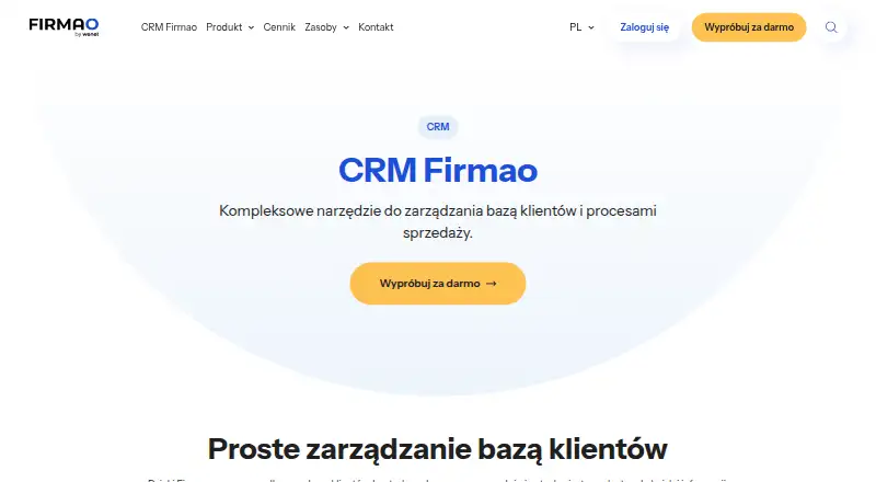 Firmao CRM's own site, as our research read it