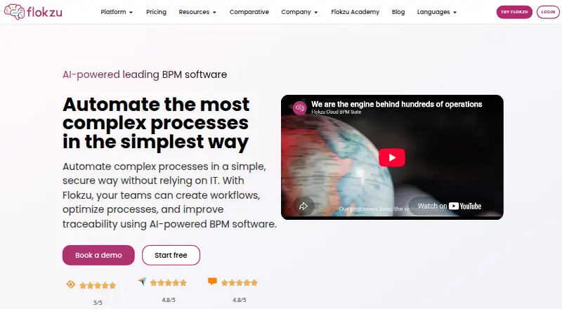 Flokzu's own site, as our research read it
