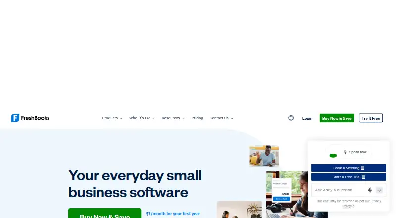 FreshBooks's own site, as our research read it