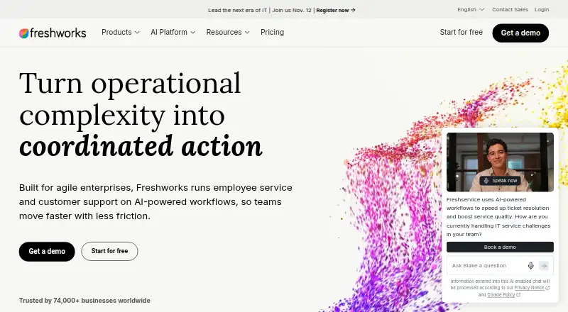 Freshsales's own site, as our research read it