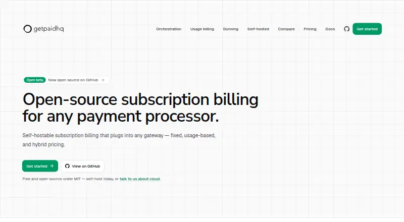 The GetPaidHQ homepage