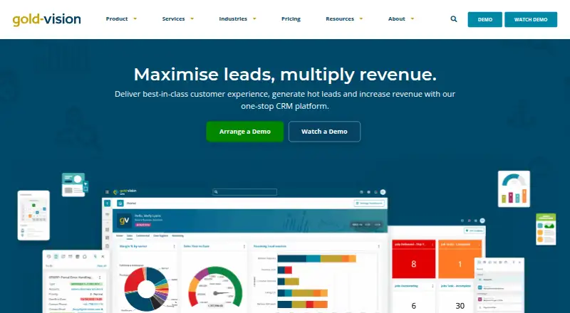 Gold-Vision CRM's own site, as our research read it