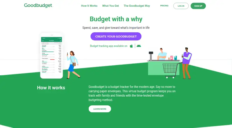 Goodbudget's own site, as our research read it