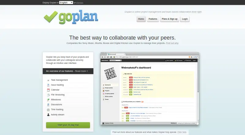 Goplan's own site, as our research read it