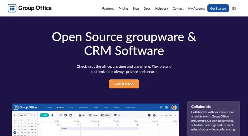 Group-Office's own site, as our research read it