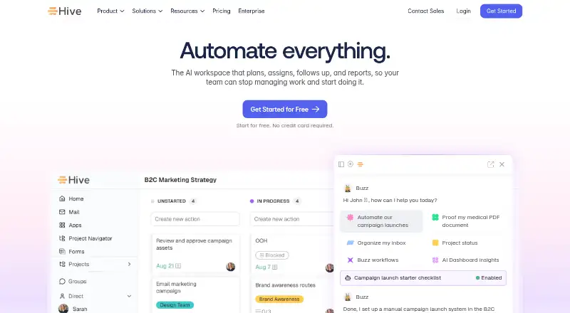 Hive's own site, as our research read it