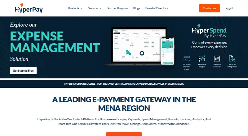 HyperPay's own site, as our research read it