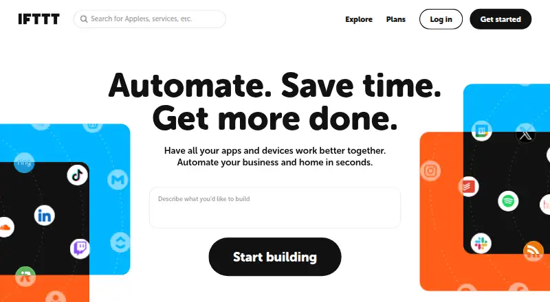 IFTTT's own site, as our research read it