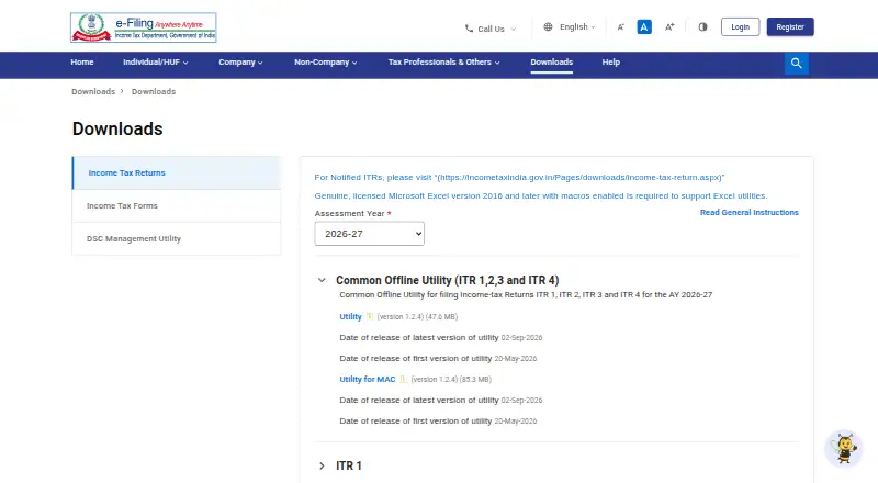 Common Offline Utility for ITR's own site, as our research read it