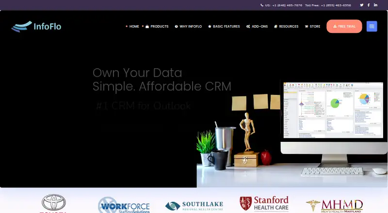 InfoFlo CRM's own site, as our research read it