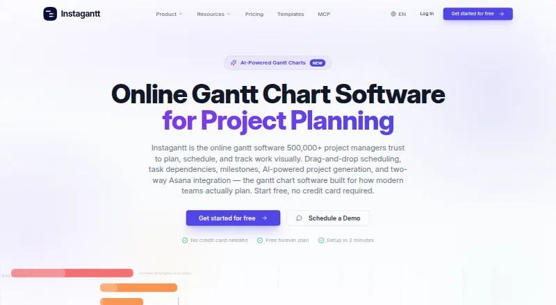 Instagantt's own site, as our research read it
