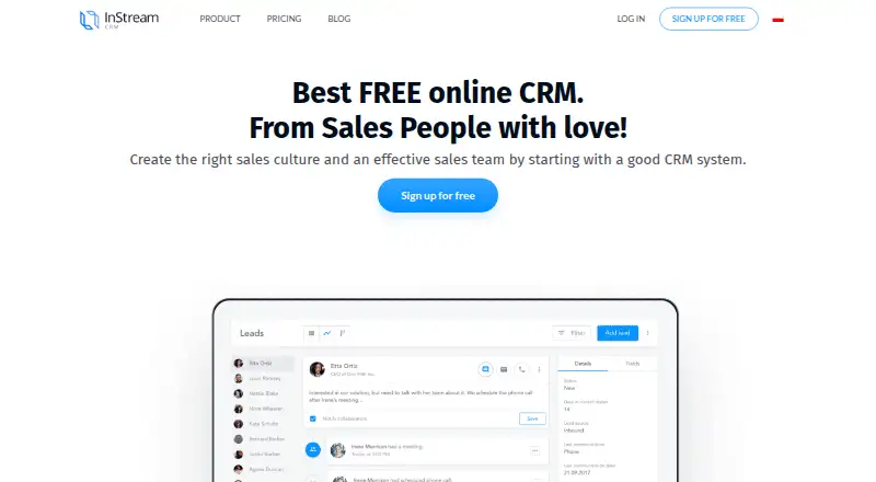 InStream CRM's own site, as our research read it
