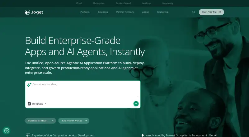 Joget's own site, as our research read it