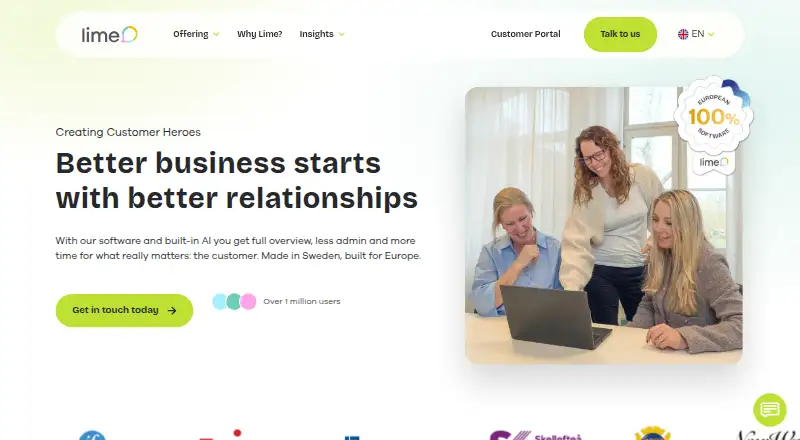 Lime CRM's own site, as our research read it