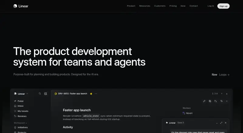 Linear's own site, as our research read it