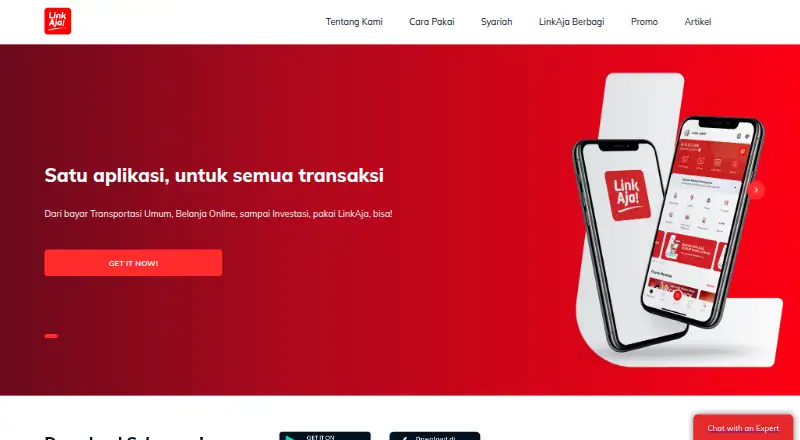 LinkAja's own site, as our research read it