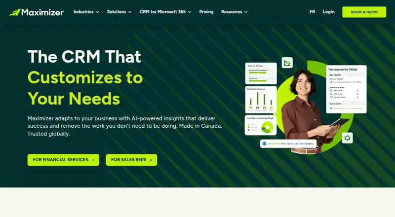Maximizer CRM's own site, as our research read it