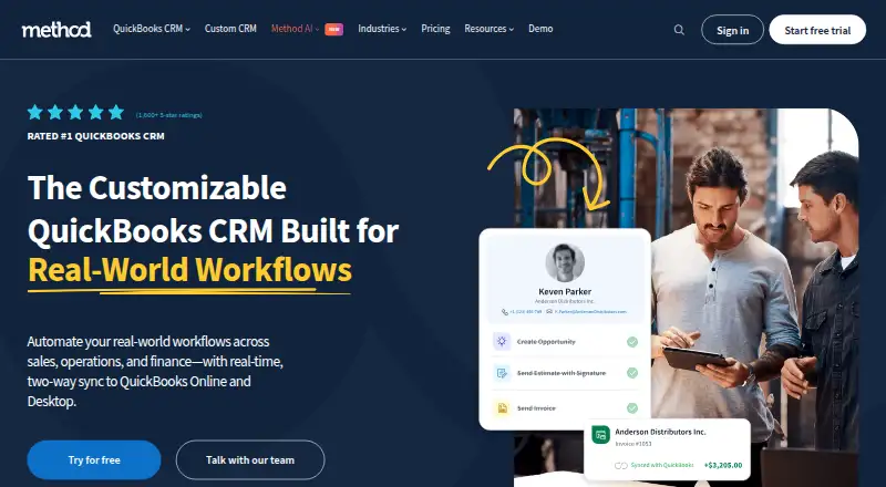 Method CRM's own site, as our research read it