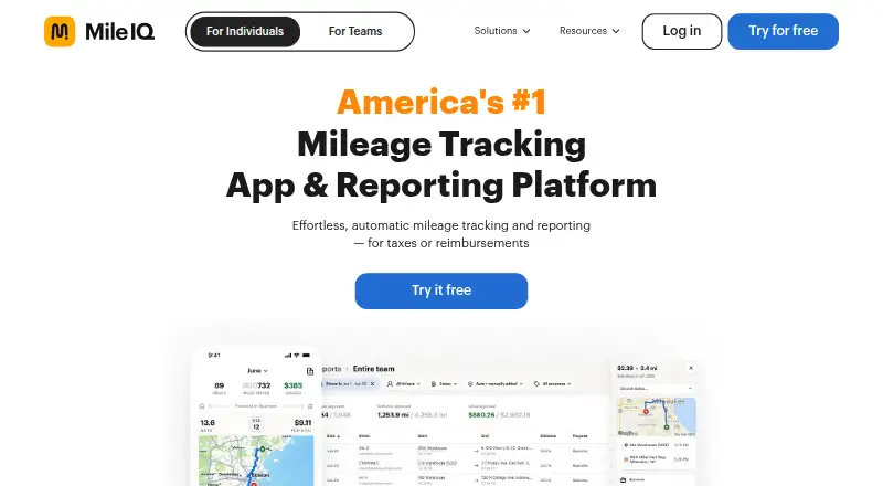 MileIQ's own site, as our research read it
