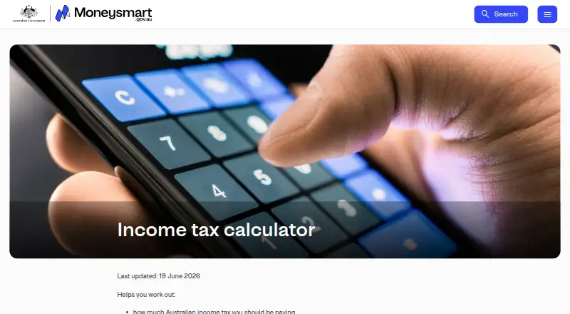 Australian Income Tax Calculator's own site, as our research read it