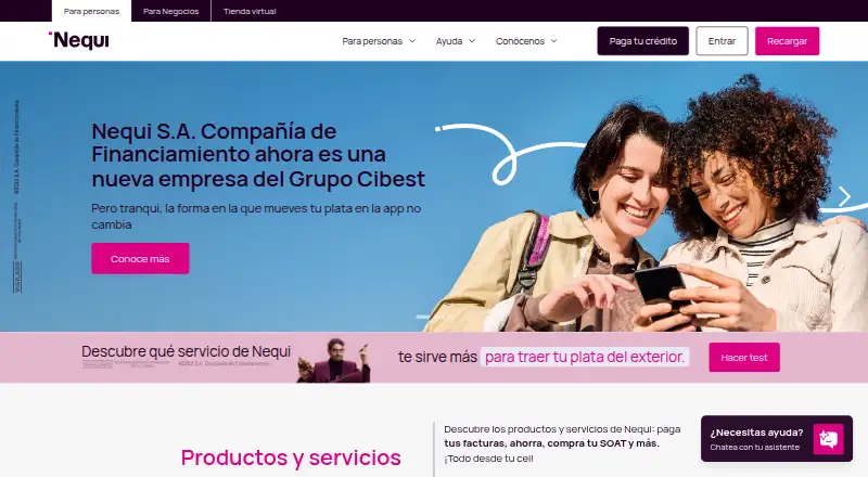Nequi's own site, as our research read it