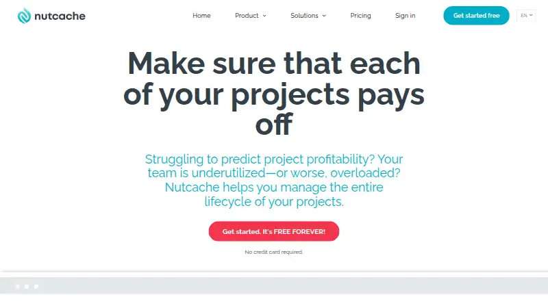 Nutcache's own site, as our research read it