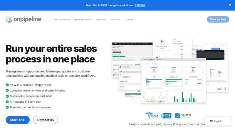 Onpipeline's own site, as our research read it