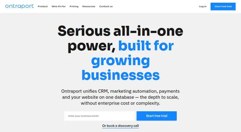 Ontraport's own site, as our research read it
